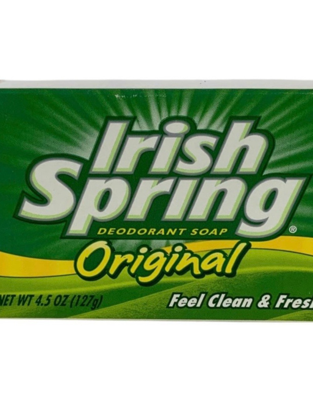 Irish Spring Original Deodorant Soap Bar Feel Clean & Fresh 4.5 oz. Discontinued